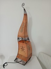 Lampada da Terra Orientale Etnica Marocchine 110 cm Pelle Ferro Battuto Vintage