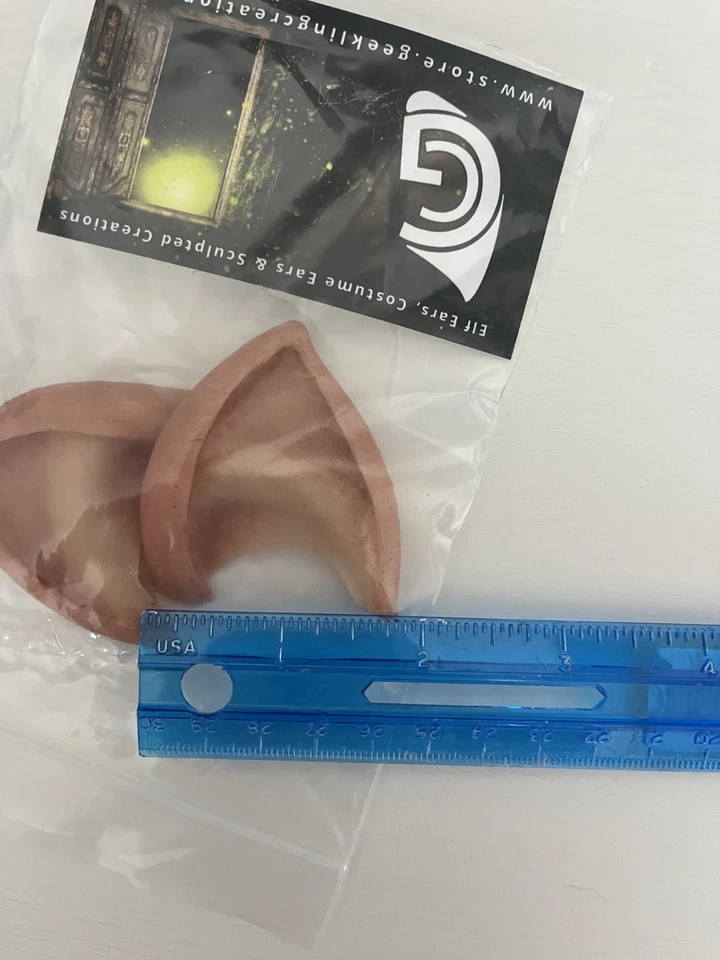 Geekling Creations Fake Costume Hobbit Elf Pointy Ears Prosthetics - Image 3 of 4