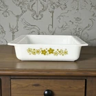 Vintage Pyrex Spring Blossom Crazy Daisy White 2 Qt Casserole Dish 1960s