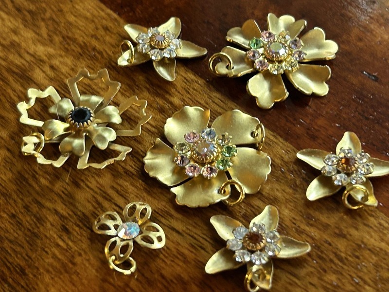 7 Brass & Swarovski Crystal Pendants For Jewelry Making! Y5