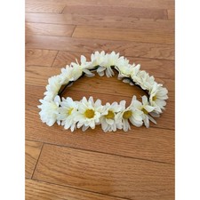 White Elastic Daisy Headband Flower Crown