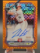 2026 Bowman Chrome 1st Marek Houston Autograph Orange X-Fractor /25 #CPA-MHO