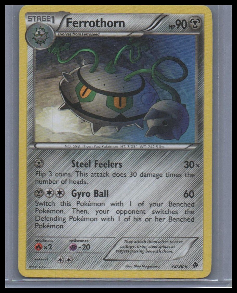 Ferrothorn - Emerging Powers # 72/98 LP Pokemon TCG