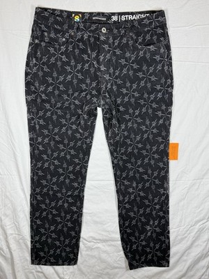 Serenede Dart straight leg jeans in a black pressed corduroy denim Men s Size 38