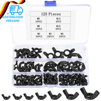 125 StüCk FlüGelmuttern Sortiment Kit, Schmetterlingsmuttern, M2 M4 M5 M6 M8 M10