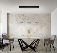 LED HäNgelampe Schwarz Rauchglas L:87 Cm 2700/3000/4000 K Pendelleuchte KüChe