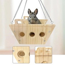 Hamac en bois pour chinchilla, jouet amusant pour cage à hamster, lapin,