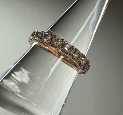 Pandora Sparkling Row Eternity Ring Rose Gold Tone Size 56mm / 7.75
