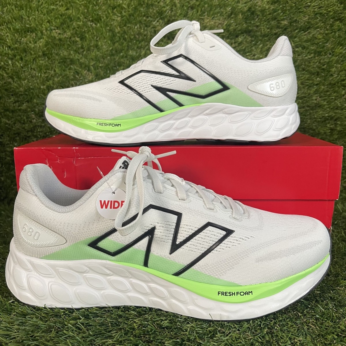 New Balance Fresh Foam 680 v8 Running Shoes White Grey M680CW8 Men Sz 13 4E New Amazon.com | New Balance Men main image 4