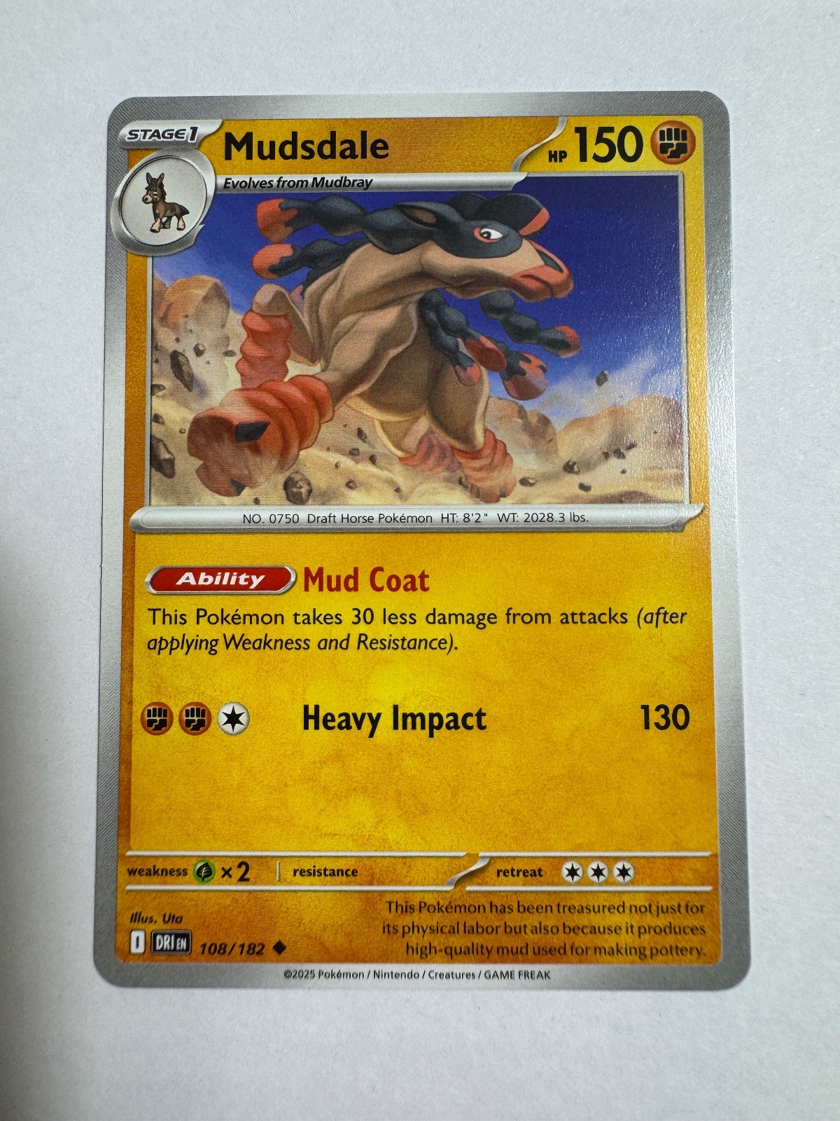 Mudsdale 108/182 Uncommon Destined Rivals Pokemon Near Mint