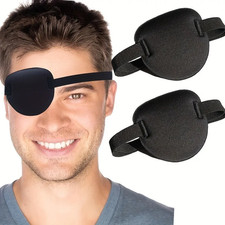 1pr Pirate Eye Patch Unisex Adjustable 3D Sleep Mask Costume Washable Reusable