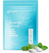 UPLIFE Energy and Focus Gum 90 Pcs – Made in USA – Nootropic Natural Caffeine Gu