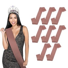 8-Pack Blank Satin Sash, 3.8 Inch Party Sash for Birthday/DIY Rose Gold 
