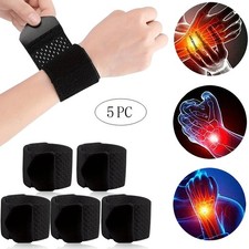 5PC Adjustable Sports Wrist Band Brace Wrap Support Strap Carpal Tunnel Bandage