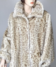 Dennis Basso Faux Fur Animal Print Coat Beige Size Xs Ln042 Oo 09