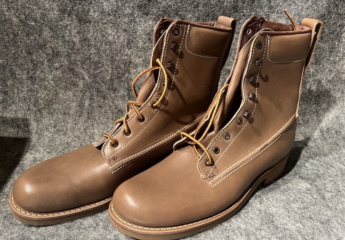 Foot So Port Men’s Boots. Tan 9.5 AA W01137 Made In USA. Leather w/ Vibram Soles