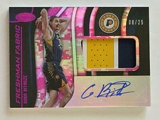 2019 Certified Freshman Fabric Signatures Camo /25 Goga Bitadze #GB Rookie Auto