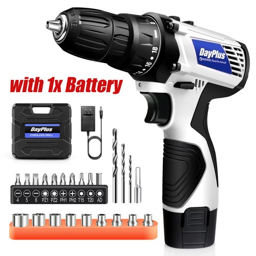 Cordless Drill Electric Screwdriver Drill Driver Rechargeable Battery Power Tool - Picture 2 of 21
