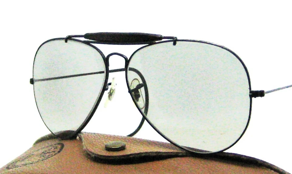 Gafas de sol Ray-Ban vintage años 70 EE. UU. B&L aviador cambiables negras cromadas 62 mm como nuevas Foto 4 de 4