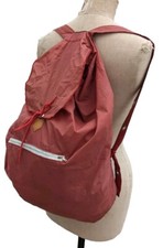 Vintage Rucksack Backpack Orange  Nylon Lightweight Pack away Bag Korea Prop