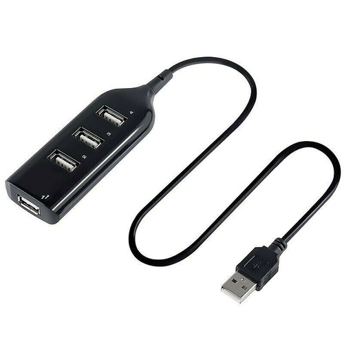 High Speed 4 Port USB 2.0 Multi HUB Splitter Expansion PC Laptop Adapter Black - 第 1/5 張圖片