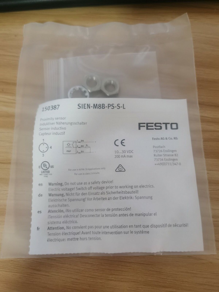 ‪☺︎‬m New FESTO SIEN-M8B-PS-S-L 150387 PROXIMITY SENSOR | eBay