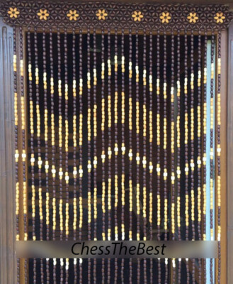 Wood Door Curtains, Handmade Bead Curtain for Doorway, Beads