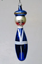 Vintage Blown Glass SAILOR Figurine Christmas Ornament De Carlini Italy