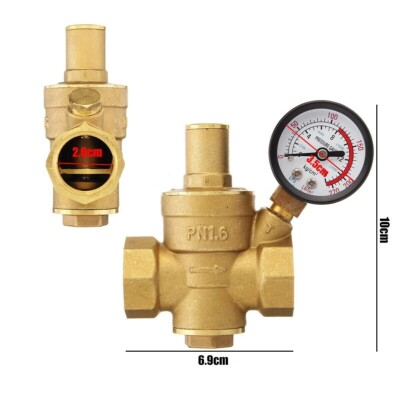 #ad DN20 3 4quot; Brass Adjustable Water Pressure Reducing Regulator Valves With Gauge $21.60