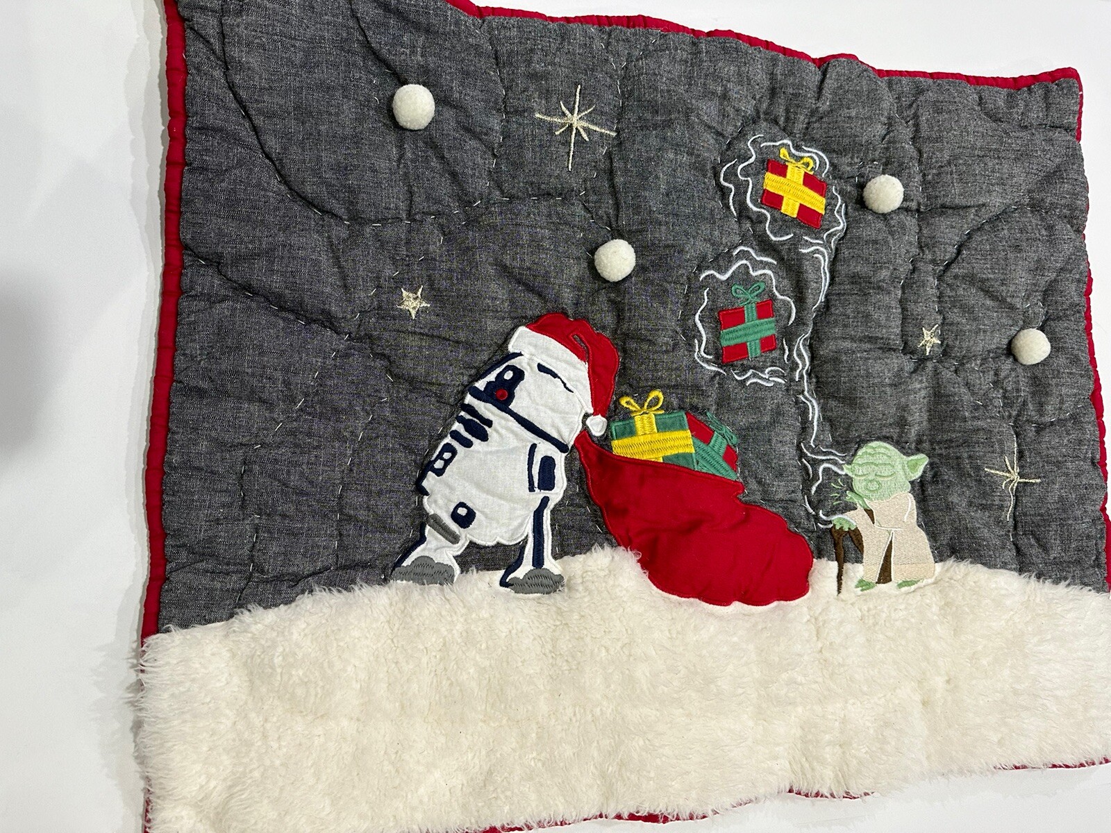 Pottery Barn kids Star Wars Holiday Quilted Standard Sham Yoda R2D2 eBay