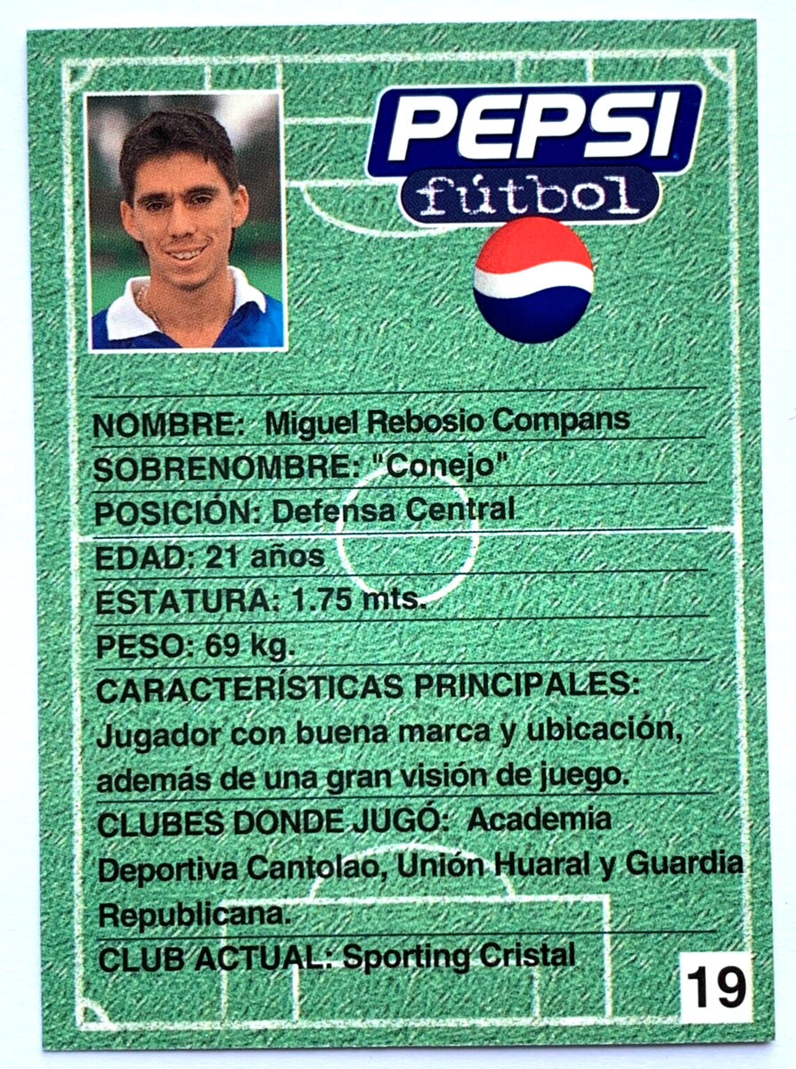 1997 PEPSI FOOTBALL CARDS #19 MIGUEL REBOSIO 