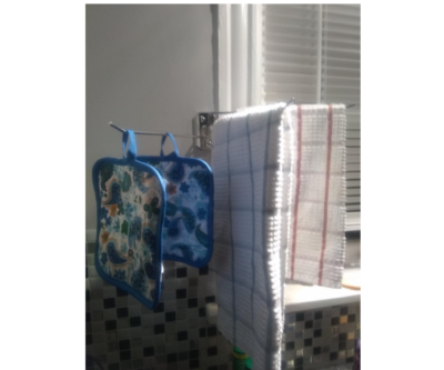 Kitchen Swing Arm Towel Rack Washcloths Belts Arms Spread Chrome Wall  Mounted