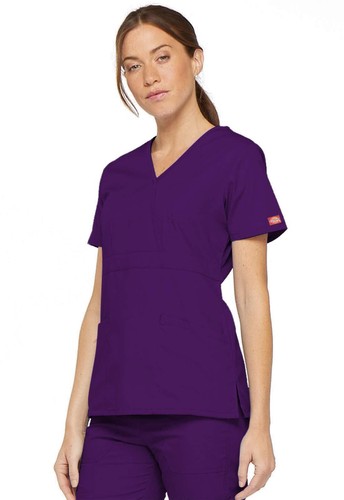 Dickies EDS Signature Scrubs for Women, Empire Waist Mock Wrap Top in Soft - Picture 6 of 8