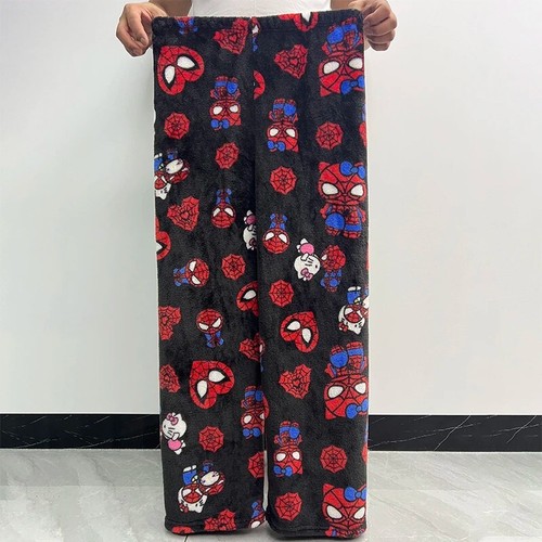 Hello Kitty Spider-Man Cotton Velvet Pajamas Loose Fit Cozy Sleepwear Men Women - Picture 6 of 28