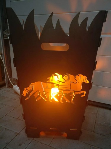 Feuerkorb Island Pferde xxl 40cm x 40cm x 70cm - Bild 3 von 3