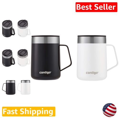 Sleek Stainless Steel Travel Mug Set - Vacuum-Insulated To Keep Beverages Fresh