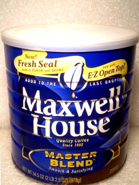 Maxwell House Coffee Master Blend 2lb 2.5 W/E-Z Open Top Fresh Seal Can Blue