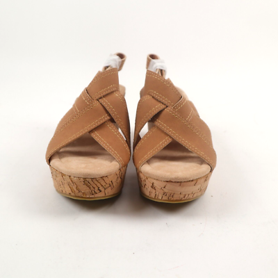 Coutgo Women's Wedge Sandals Platform Open Toe Heels Cork Summer Dress  Shoes 8.5