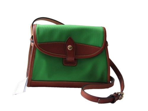 Dooney & Bourke Kelly Green Nylon Leather Wayfarer Flap Crossbody Bag NWT - Picture 1 of 8