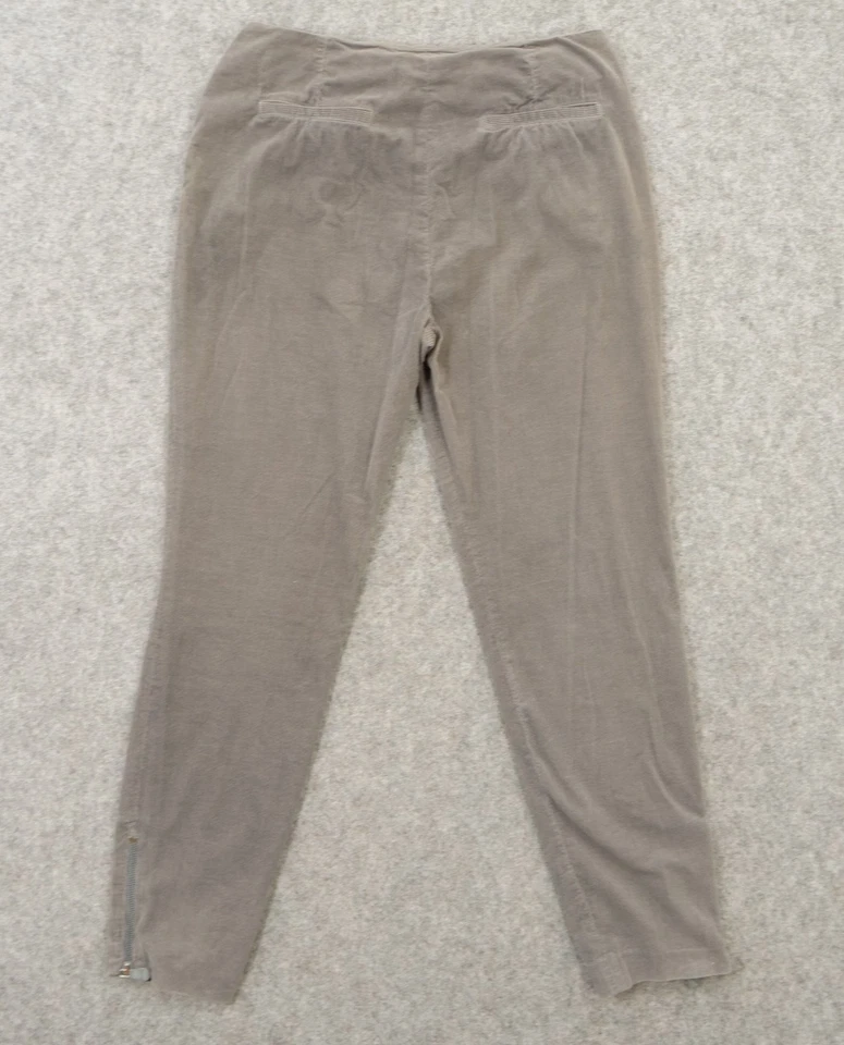 Pantalones Balenciaga Paris Mujer 10 Gris 42 Pana Tiro Medio Cremallera Mosca Cremallera Tobillo Foto 2 de 4