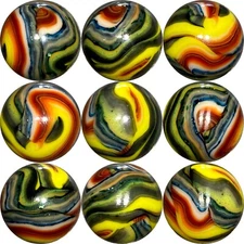 LARGE 23/32+"  JABO  HILLBILLY MAGIC" MARBLE, nice color combo.   Mint no flaws