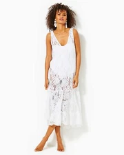 Lilly Pulitzer Finnley Lace Swimsuit Coverup Midi Dress Paradise Found NWT SizeL
