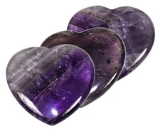 39mm Purple Amethyst Quartz Heart Polished Natural Gemstone Crystal China 1,2PCs