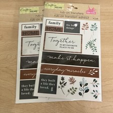 Crafter's Square Rub-On Transfers Family Home Together Best Things 2 Pk