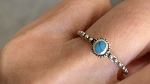 925 Silver  Turquoise Ring size 0