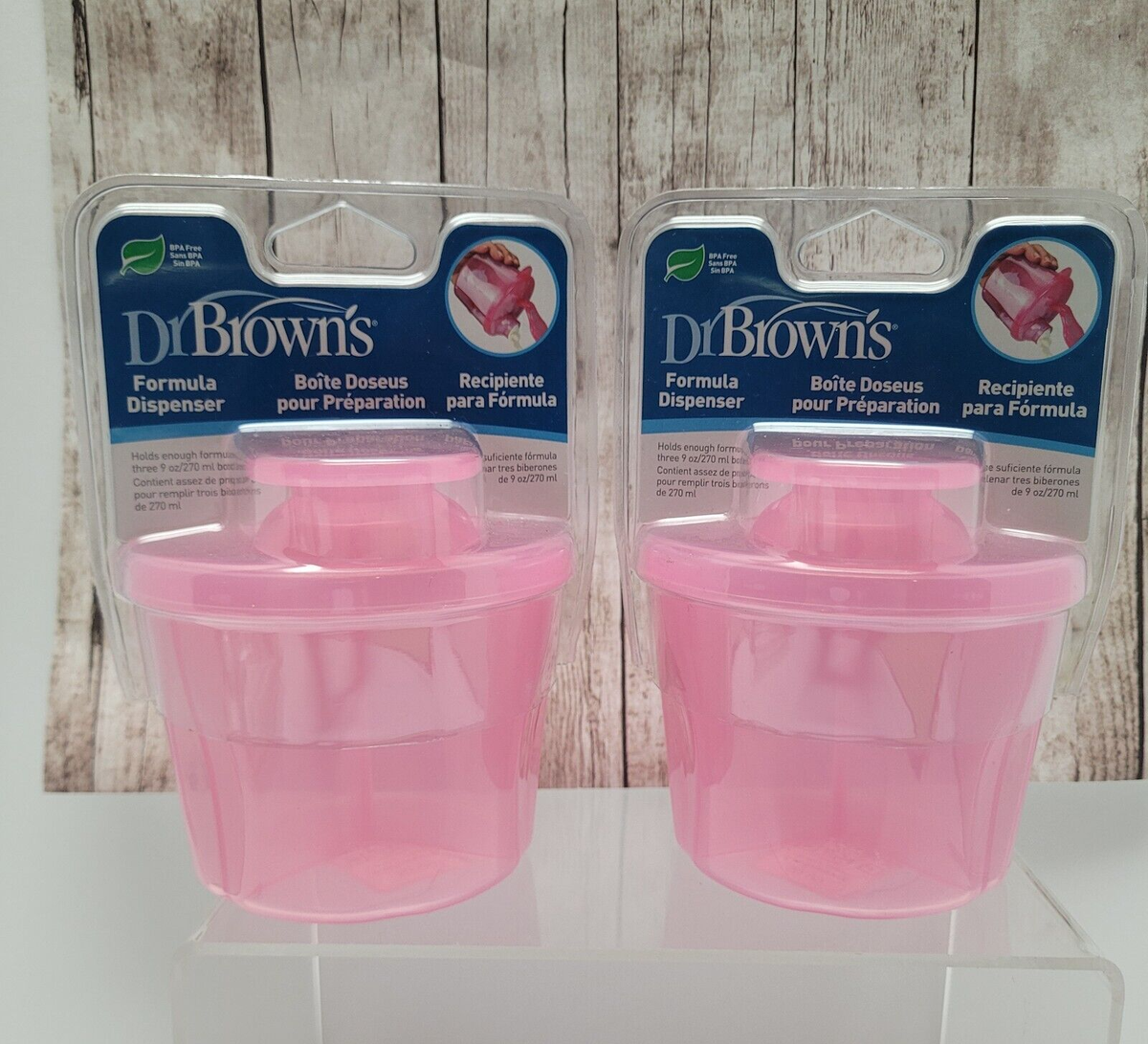 Set of Dr Brown's Travel Formula Dispenser with Lid BPA Free