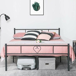 Aingoo Lit en Métal Cadre de Lit Double Solid avec Un Grand Espace de Rangement