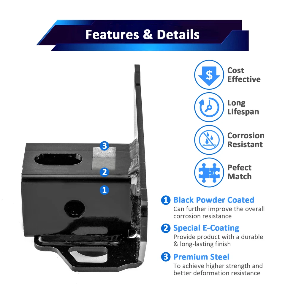 Rear 2" Trailer Hitch Receiver For Polaris Sportsman 335 400 500 700 IRS 96-04 - Image 3 of 4