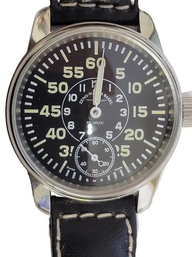 Reloj para hombre Zeno 6558 clásico observador bobinadora mecánico cuero negro - Imagen 2 de 4