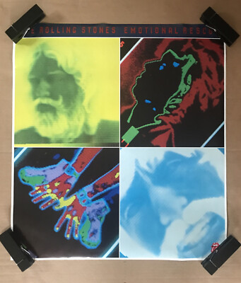 Vintage Original The Rolling Stones Emotional Rescue Poster Music